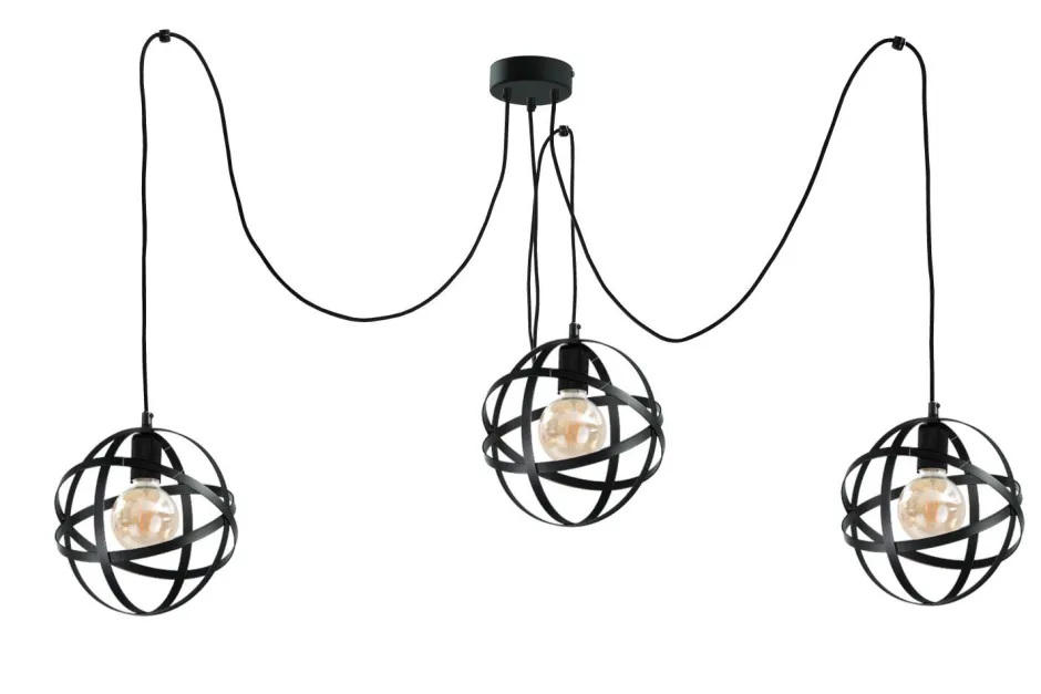 Hängelampen|Kugellampen*Keter Moderne Pendelleuchte Schwarz 3-flammig flexibel