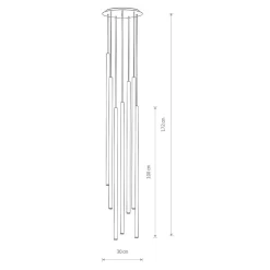 Moderne Lampen|Designerlampen*Nowodvorski Moderne Pendelleuchte Schwarz 7-flammig G9 Metall