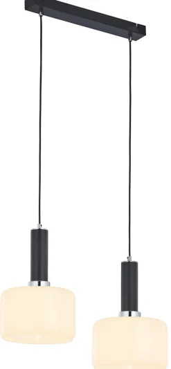 Moderne Lampen|Glaslampen*Jupiter Moderne Pendelleuchte Schwarz Weiß L:52cm blendarm
