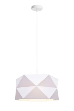 Belis Moderne Pendelleuchte Stoff blendarm E27 L:70 Weiß< Hängelampen|Bürolampen