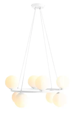 ALDEX Moderne Pendelleuchte Weiß Glas Metall Ø68 cm E14 rund< Hängelampen|Bürolampen