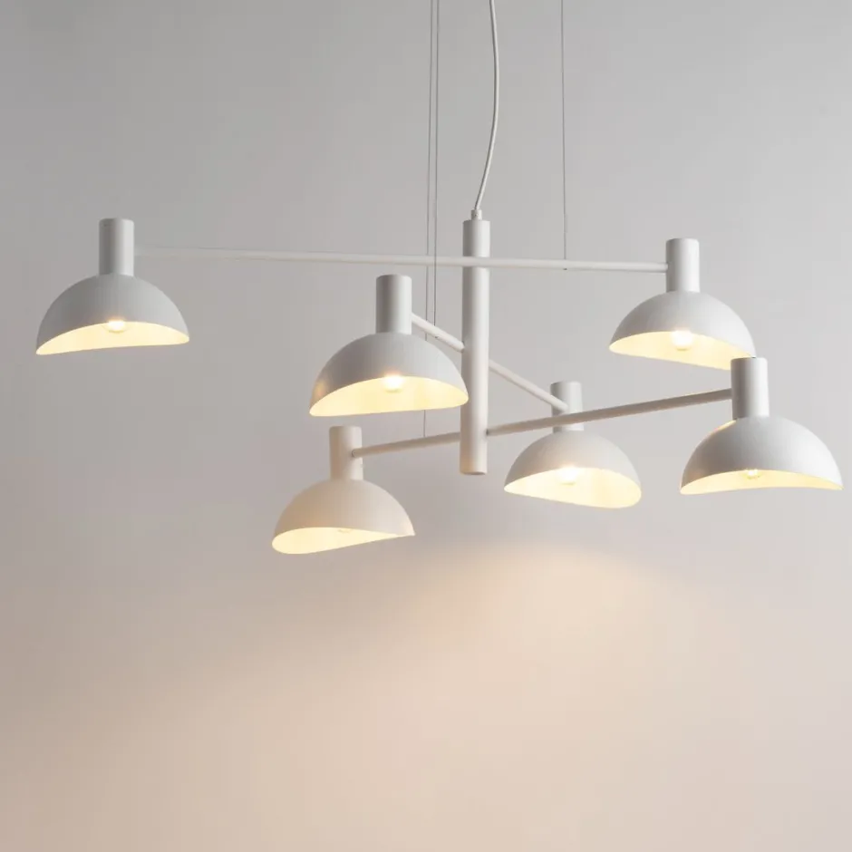 Hängelampen|Esszimmer Lampen*Sigma Moderne Pendelleuchte Weiß Metall E14 B:90 cm groß