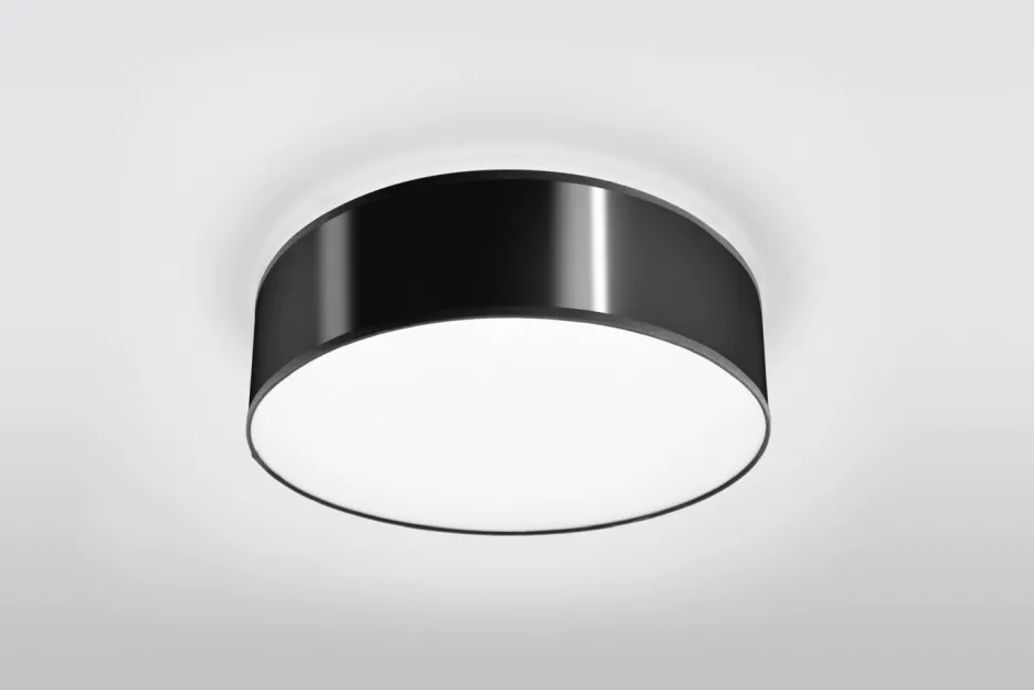 Deckenleuchten|Flurlampen*Sollux Moderne runde Deckenleuchte ATIS in Schwarz