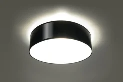 Deckenleuchten|Flurlampen*Sollux Moderne runde Deckenleuchte ATIS in Schwarz