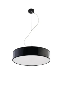 Hängelampen|Esszimmer Lampen*Sollux Moderne runde Pendelleuchte ATIS in Schwarz