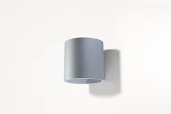 Sollux Moderne runde Wandleuchte RODA grau< Wandleuchten|Flurlampen