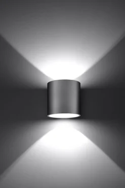 Sollux Moderne runde Wandleuchte RODA grau< Wandleuchten|Flurlampen