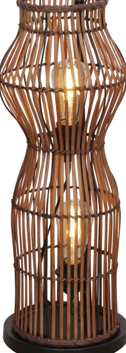 Eco-Light Moderne Stehlampe Bambus Natur Schwarz E27 60 cm klein< Wohnzimmerlampen|Metall Lampen