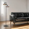 Sigma Moderne Stehlampe Schwarz Metall Holz Lesen 160 cm groß< Moderne Lampen|Holzlampen