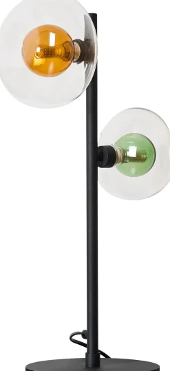 Wohnzimmerlampen|Glaslampen*Eco-Light Moderne Tischlampe Glas Kugeln Grün Bernstein G9 48 cm