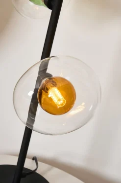 Wohnzimmerlampen|Glaslampen*Eco-Light Moderne Tischlampe Glas Kugeln Grün Bernstein G9 48 cm