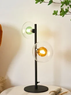 Wohnzimmerlampen|Glaslampen*Eco-Light Moderne Tischlampe Glas Kugeln Grün Bernstein G9 48 cm