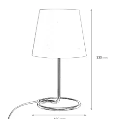 Easylight Moderne Tischlampe Stoff Grau Metall 33 cm elegant E14< Stofflampen|Moderne Lampen