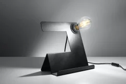 Sollux Moderne Tischleuchte mit Ablage Schwarz Metall für E27< Wohnzimmerlampen|Moderne Lampen