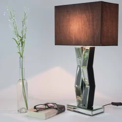 Searchlight Moderne Tischleuchte schwarz< Stofflampen|Designerlampen