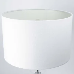 Searchlight Moderne Tischleuchte Wohnzimmerlampe Chrom< Wohnzimmerlampen|Stofflampen