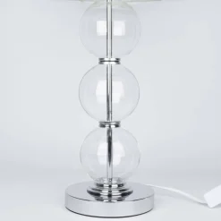 Searchlight Moderne Tischleuchte Wohnzimmerlampe Chrom< Wohnzimmerlampen|Stofflampen