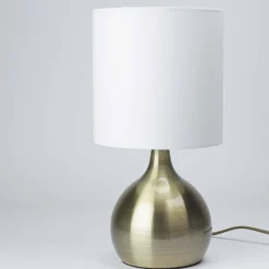 Searchlight Moderne Touch Tischleuchte E14 Touchdimmer Weiß< Wohnzimmerlampen|Stofflampen