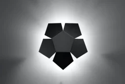 Wandleuchten|Flurlampen*Sollux Moderne Wandlampe Schwarz Lichteffekt Metall dekorativ