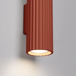 Sollux Moderne Wandlampe Up Down H: 30 cm Rot GU10 2-flammig Alu< Flurlampen|Wohnzimmerlampen