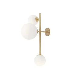 ALDEX Moderne Wandleuchte Glas Metall in Messing Weiß E14 E27< Wandleuchten|Badezimmer Lampe