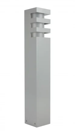 Moderne Außenleuchten|Wegeleuchten*SU-MA Moderne Wegeleuchte in Silber 50cm wetterfest IP54