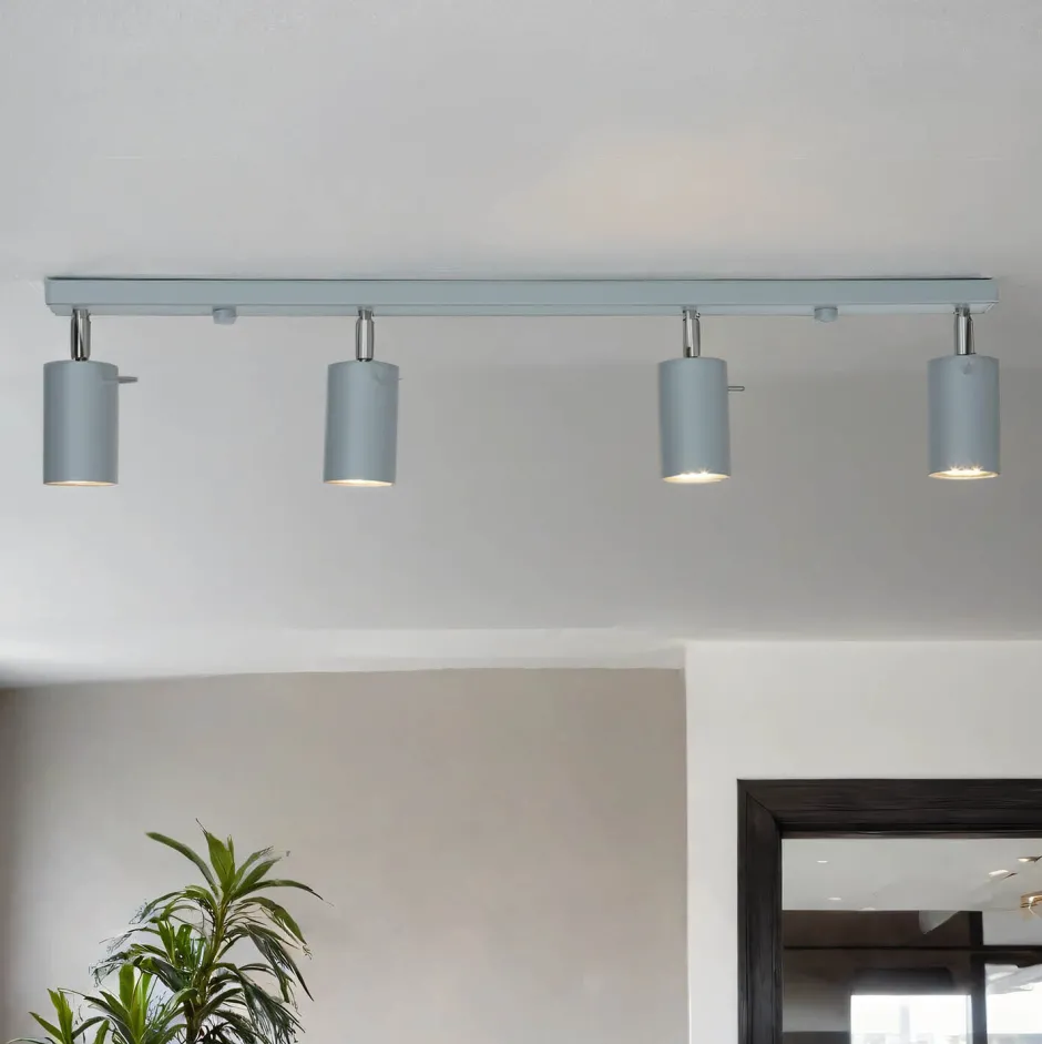 Wohnzimmerlampen|Moderne Lampen*Sollux Moderner Deckenstrahler ETNA Grau 80 cm lang