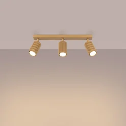 Flurlampen|Wohnzimmerlampen*Sollux Moderner Deckenstrahler 3-flammig GU10 B: 45 cm in Gold