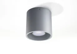 Küchenlampen|Moderne Lampen*Sollux Moderner runder Aufbaustrahler RODA grau