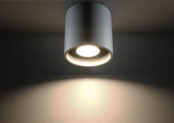 Küchenlampen|Moderne Lampen*Sollux Moderner runder Aufbaustrahler RODA grau