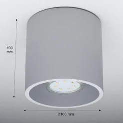 Küchenlampen|Moderne Lampen*Sollux Moderner runder Aufbaustrahler RODA grau