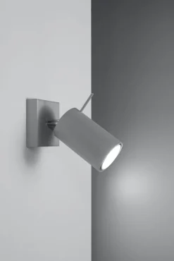 Sollux Moderner Wand Spot Grau Stahl rund flexibel GU10< Wohnzimmerlampen|Küchenlampen