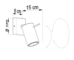 Sollux Moderner Wand Spot Grau Stahl rund flexibel GU10< Wohnzimmerlampen|Küchenlampen