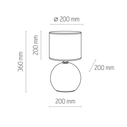 Glaslampen|Stofflampen*TK Lighting Nachttischlampe Glas Stoff Grau Graphit E27 36 cm