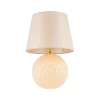 TK Lighting Nachttischlampe Glas Stoff 60 cm Klassisch E27 Ecru Beige< Tischlampen|Schlafzimmer Lampen
