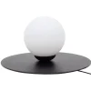 Belis Nachttischlampe Glaskugel blendarm E27 15 cm in Schwarz< Wohnzimmerlampen|Metall Lampen