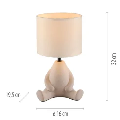 Just Light NachtTischlampe Keramik Stoff sitzendes Männchen 32 cm< Wohnzimmerlampen|Stofflampen