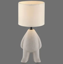 Wohnzimmerlampen|Schlafzimmer Lampen*Just Light NachtTischlampe Keramik Stoff Teddy 38 cm E27 blendarm
