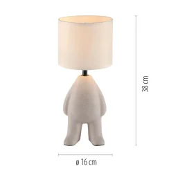 Wohnzimmerlampen|Schlafzimmer Lampen*Just Light NachtTischlampe Keramik Stoff Teddy 38 cm E27 blendarm