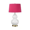 Elstead Nachttischlampe Keramik Stoff 64 cm E27 Weiß Pink< Wohnzimmerlampen|Stofflampen