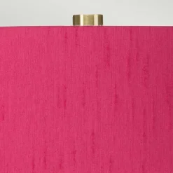 Elstead Nachttischlampe Keramik Stoff 64 cm E27 Weiß Pink< Wohnzimmerlampen|Stofflampen