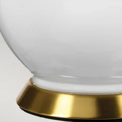 Elstead Nachttischlampe Keramik Stoff 64 cm E27 Weiß Pink< Wohnzimmerlampen|Stofflampen