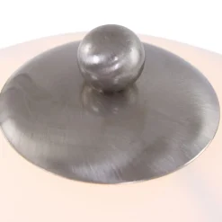 Steinhauer Nachttischlampe Metall Glas in Stahl Weiß E27 45 cm< Tischlampen|Schlafzimmer Lampen