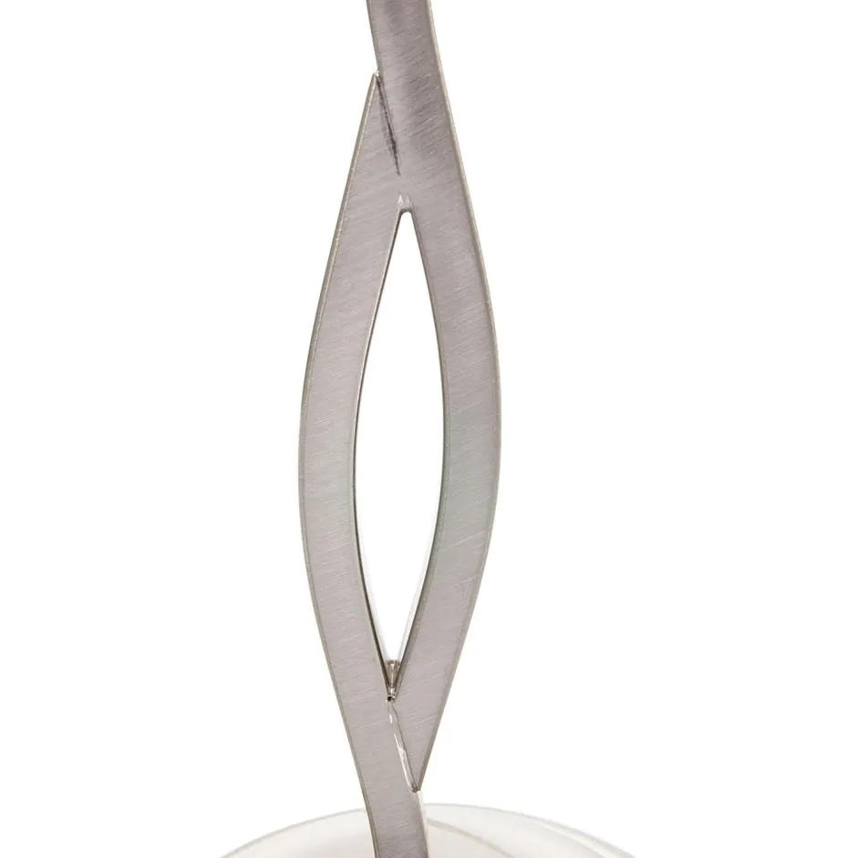 Steinhauer Nachttischlampe Metall Glas in Stahl Weiß E27 45 cm< Tischlampen|Schlafzimmer Lampen