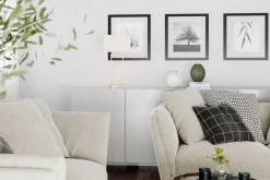 Wohnzimmerlampen|Schlafzimmer Lampen*By Rydéns Nachttischlampe Metall Stoff 52 cm Chrom Weiß E27