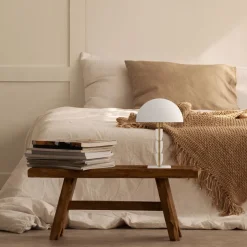 Tischlampen|Schlafzimmer Lampen*Maytoni Nachttischlampe Metall Stoff E27 47 cm hoch rund ROSA