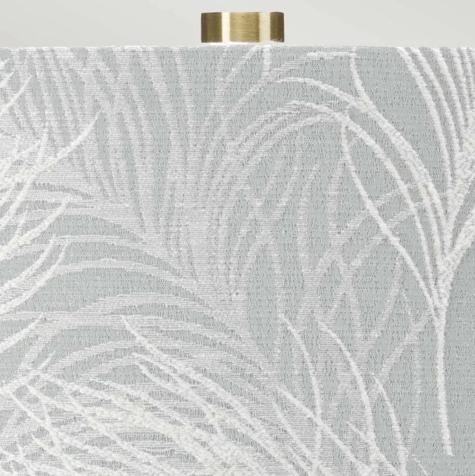 Elstead Nachttischlampe Stoff Keramik E27 69 cm Retro Weiß grau< Schlafzimmer Lampen|Stofflampen