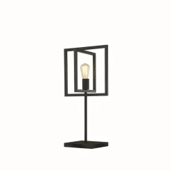 Searchlight Nachttischleuchte 60,5 cm E27 Schwarz Metall Retro DEAN< Wohnzimmerlampen|Schlafzimmer Lampen