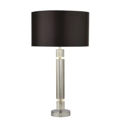 Glaslampen|Stofflampen*Searchlight Nachttischleuchte E27 62 cm Ø 35 cm Stoff Glas SAMUEL