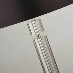 Glaslampen|Stofflampen*Searchlight Nachttischleuchte E27 62 cm Ø 35 cm Stoff Glas SAMUEL